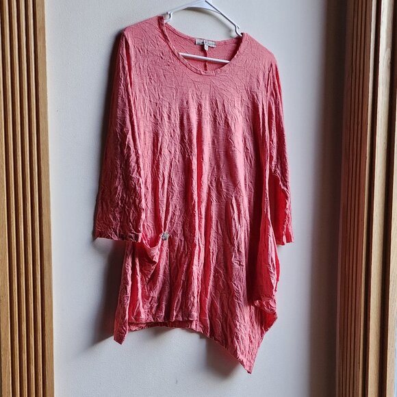 Jess & Jane Pink Angled Scoop Neck Jersey Size Small - Picture 3 of 14